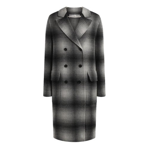 Pre-owned Dior Wool Coat In Grey