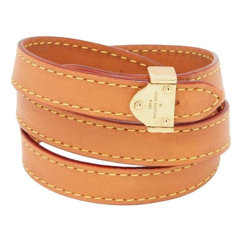 Pre-owned Louis Vuitton Leather Bracelet In Camel