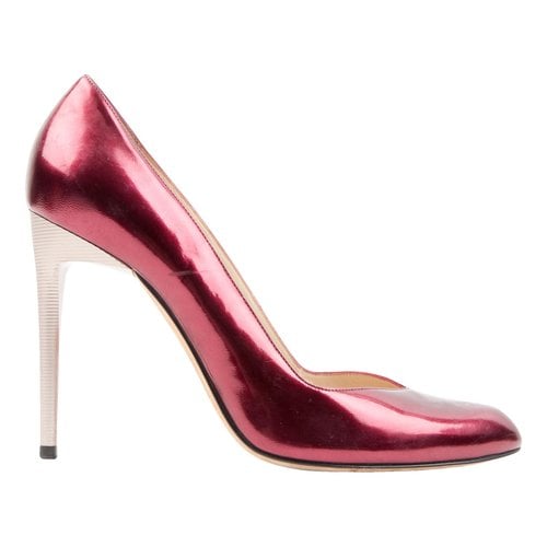 Pre-owned Bettina Vermillon Patent Leather Heels In Burgundy