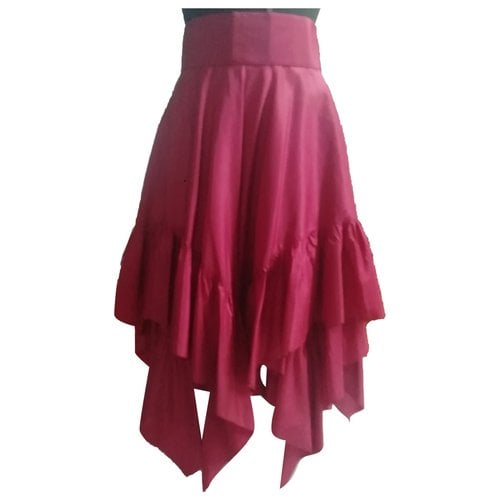 Pre-owned Saint Laurent Silk Mid-length Skirt In Pink