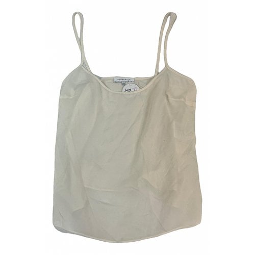 Pre-owned Andrew Gn Silk Camisole In White