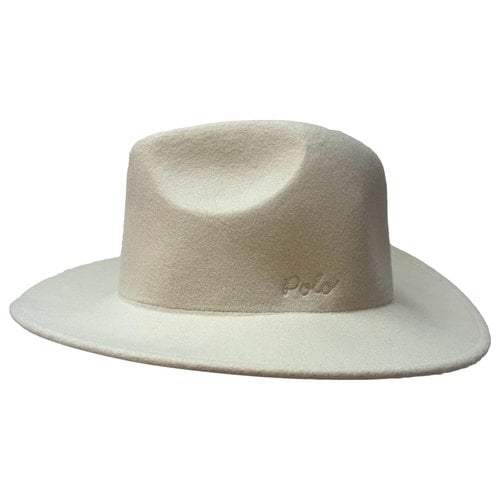 Pre-owned Polo Ralph Lauren Wool Hat In Ecru