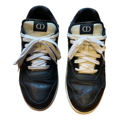 Pre-owned Dior B27 Leather Low Trainers In Black