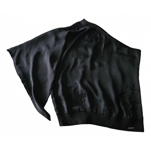 Pre-owned Guess Silk Blouse In Black