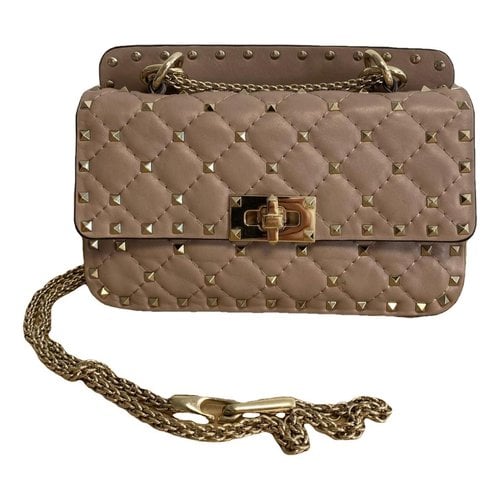 Pre-owned Valentino Garavani Rockstud Spike Leather Handbag In Other