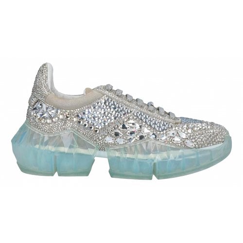Pre-owned Jimmy Choo Diamond Trainers In Silver