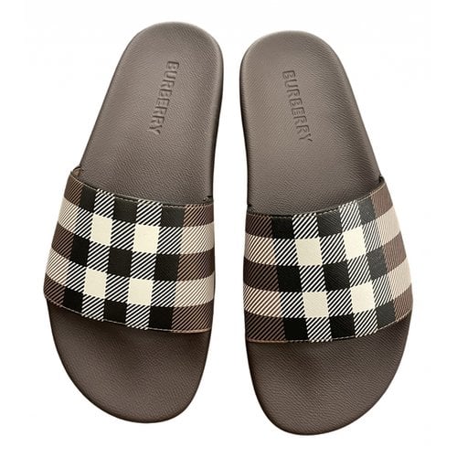 Pre-owned Burberry Cloth Sandals In Brown