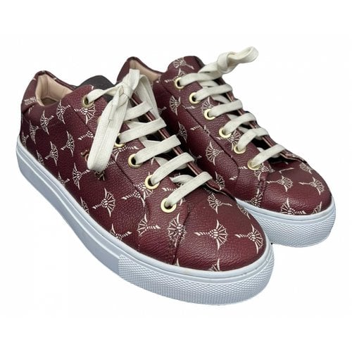 Pre-owned Joop Leather Trainers In Burgundy