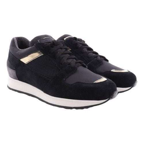 Pre-owned Santoni Leather Trainers In Black