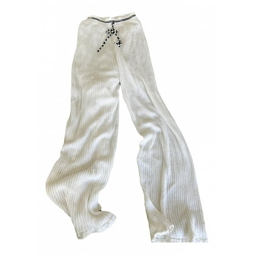 Pre-owned Missoni Cashmere Trousers In White