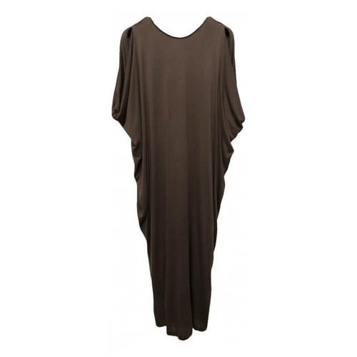 Pre-owned Halston Silk Mid-length Dress In Other