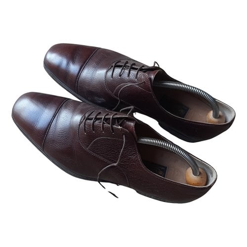 Pre-owned Sutor Mantellassi Leather Lace Ups In Brown