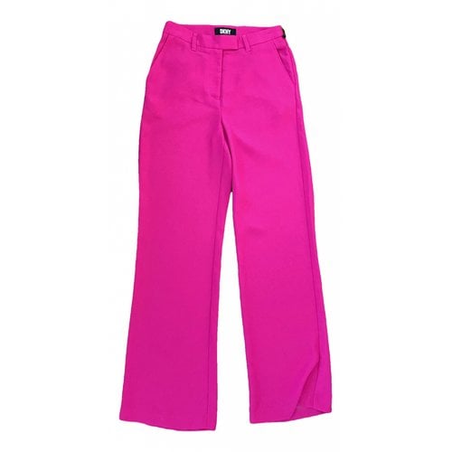 Pre-owned Dkny Trousers In Pink