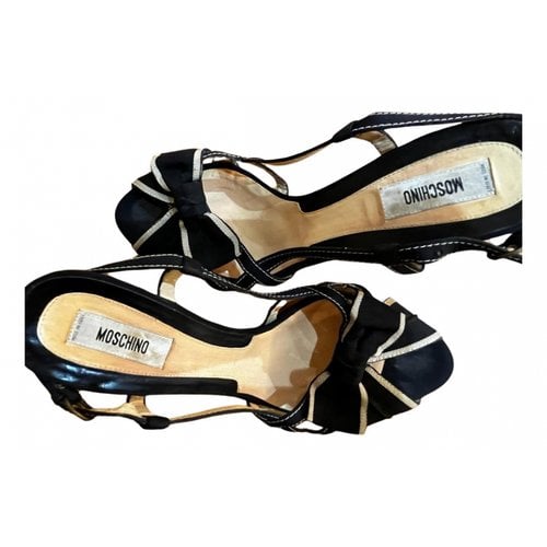 Pre-owned Moschino Vinyl Sandals In Black