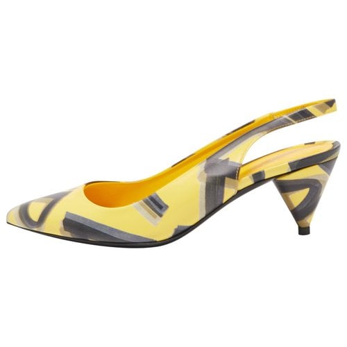 Pre-owned Burberry Leather Heels In Yellow