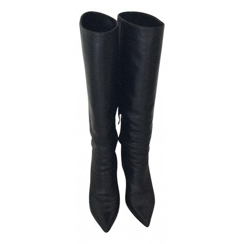 Pre-owned Barbara Bui Leather Riding Boots In Black