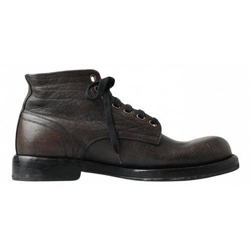 Pre-owned Dolce & Gabbana Leather Boots In Brown