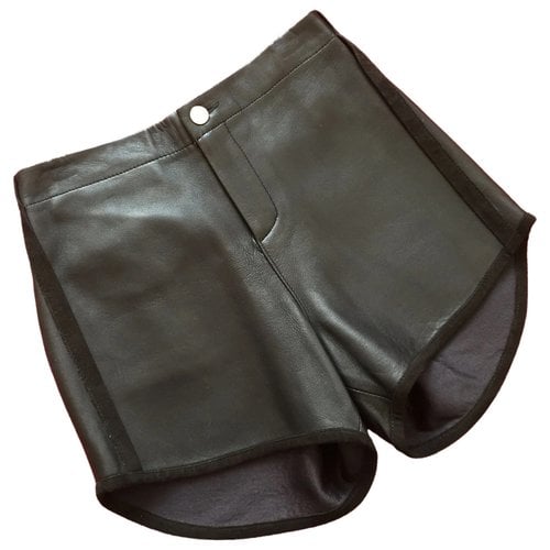 Pre-owned American Retro Leather Mini Short In Black