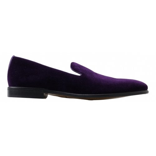 Pre-owned Dolce & Gabbana Velvet Flats In Purple