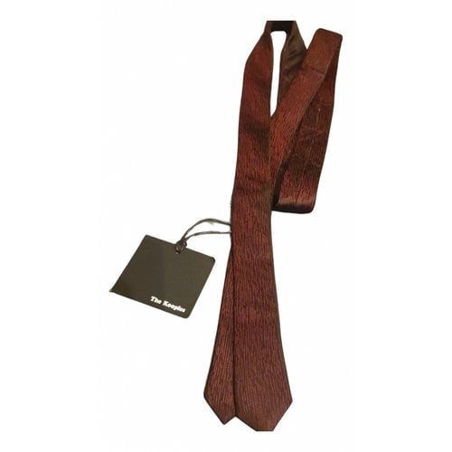 Pre-owned The Kooples Silk Tie In Burgundy