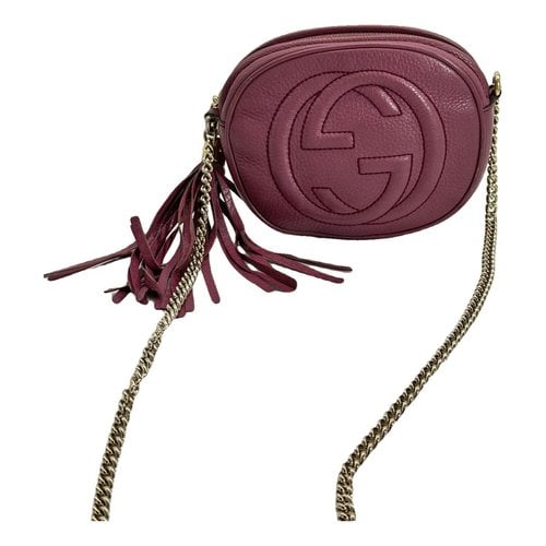 Pre-owned Gucci Soho Chain Leather Crossbody Bag In Purple