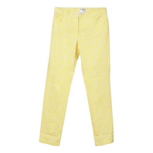Pre-owned Chanel Trousers In Yellow