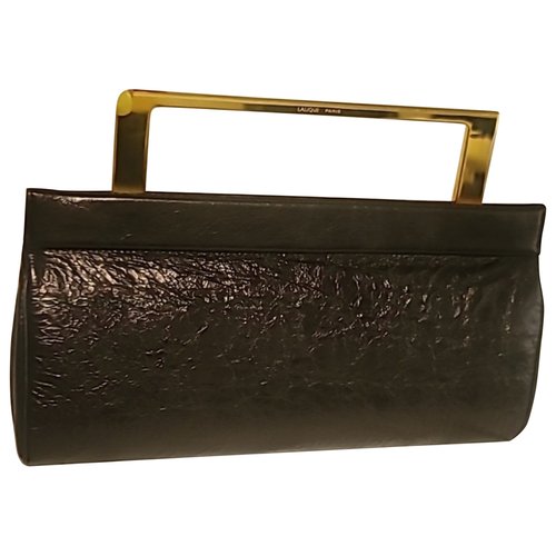 Pre-owned Lalique Leather Clutch Bag In Black