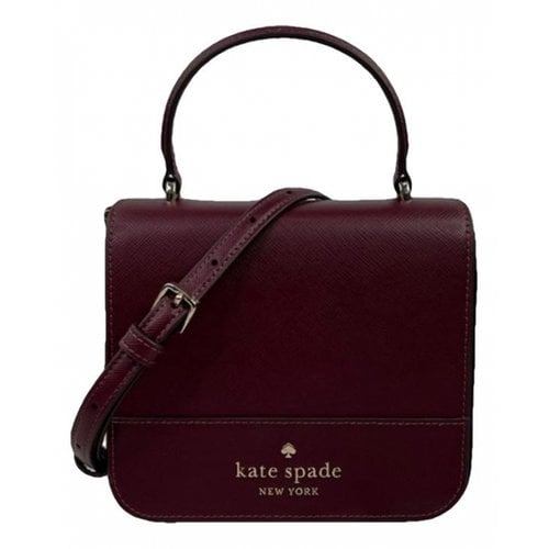 Pre-owned Kate Spade Leather Handbag In Burgundy