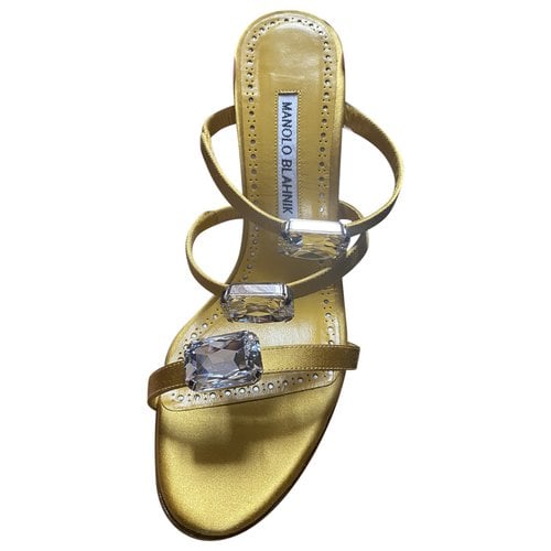 Pre-owned Manolo Blahnik Sandals In Yellow