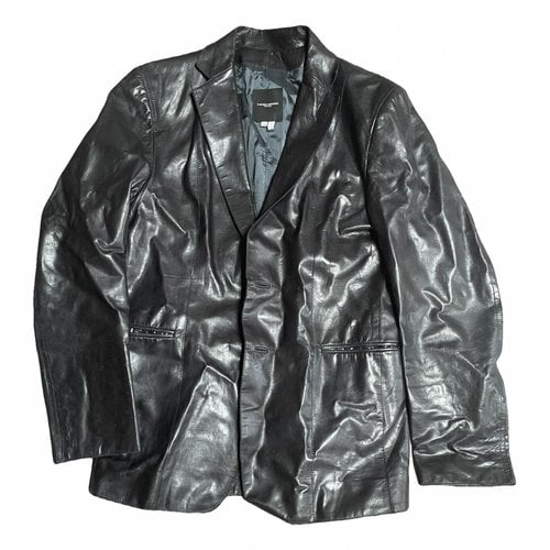 Pre-owned Costume National Leather Jacket In Black