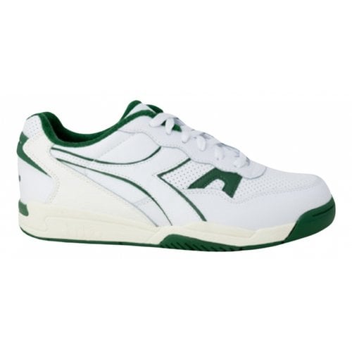 Pre-owned Diadora Leather Trainers In Green
