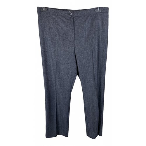 Pre-owned Marina Rinaldi Wool Straight Pants In Blue