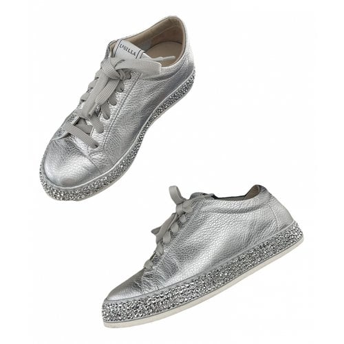 Pre-owned Le Silla Leather Trainers In Silver