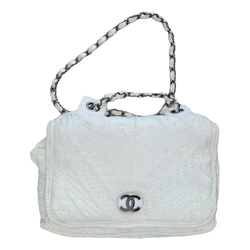 Pre-owned Chanel Timeless/classique Wool Crossbody Bag In White