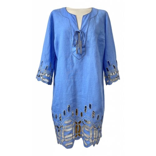 Pre-owned Maryan Mehlhorn Linen Mid-length Dress In Blue