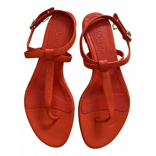 Pre-owned Alexander Mcqueen Leather Sandals In Orange