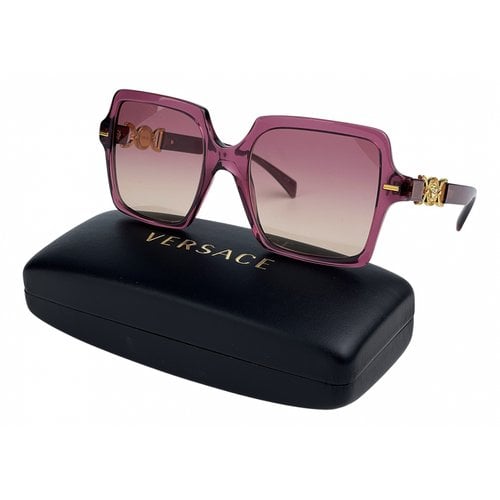 Pre-owned Versace Oversized Sunglasses In Purple