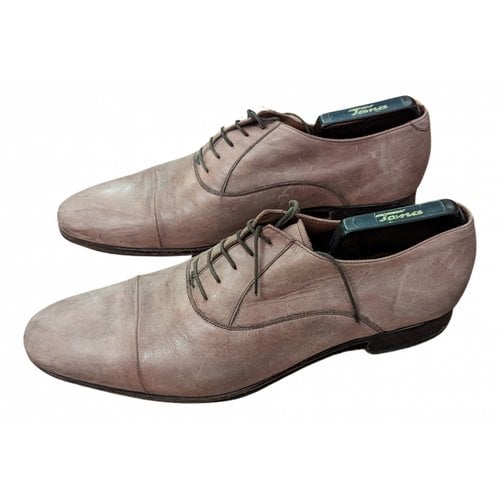Pre-owned Heschung Leather Lace Ups In Beige