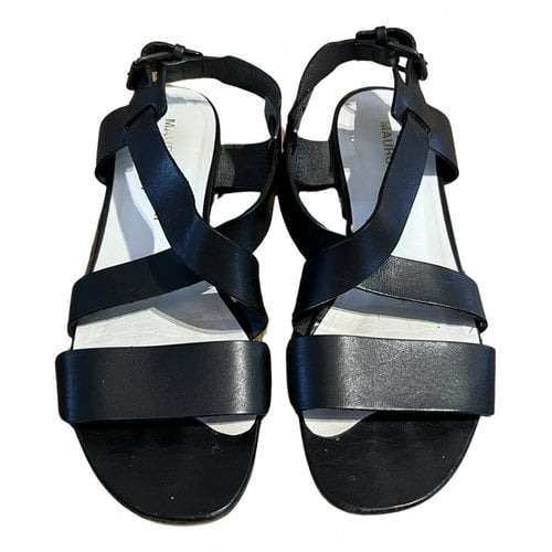 Pre-owned Mauro Grifoni Leather Sandal In Black