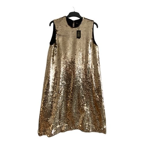 Pre-owned Maje Glitter Dress In Gold