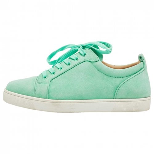 Pre-owned Christian Louboutin Trainers In Green