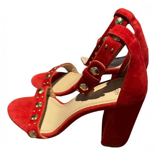 Pre-owned Maje Velvet Sandals In Red