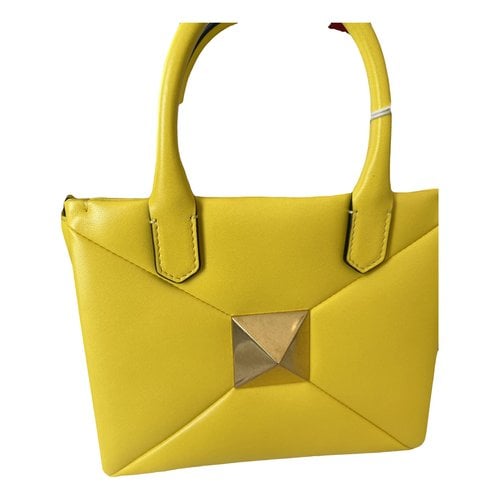 Pre-owned Valentino Garavani Leather Crossbody Bag In Yellow