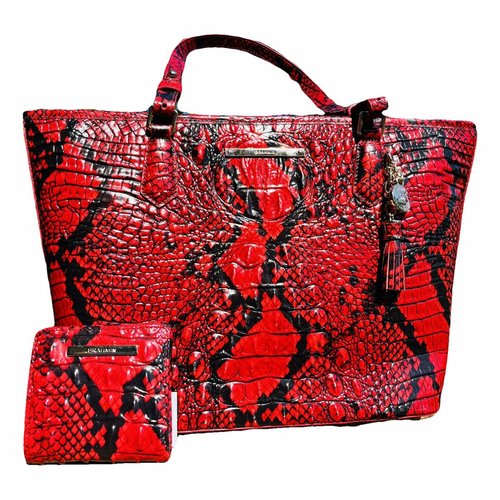 Pre-owned Brahmin Leather Tote In Red