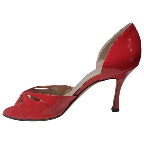 Pre-owned Manolo Blahnik Patent Leather Heels In Red