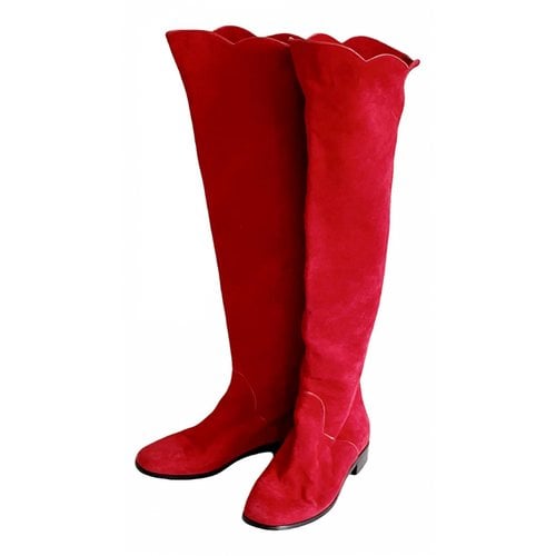 Pre-owned Saint Laurent Boots In Red