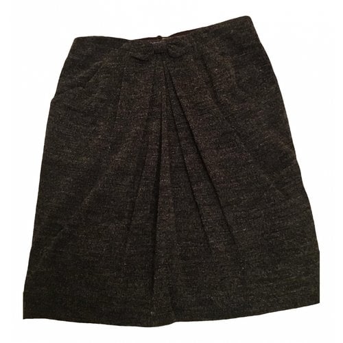 Pre-owned Giorgio Armani Wool Mini Skirt In Grey