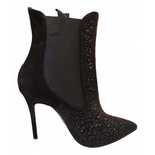 Pre-owned Pinko Glitter Boots In Black