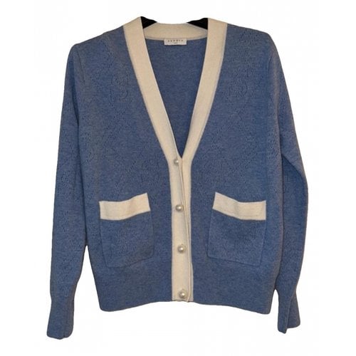 Pre-owned Sandro Cashmere Cardigan In Blue