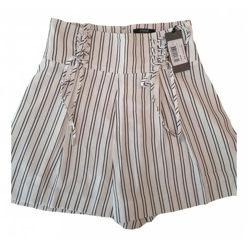 Pre-owned Guess Cloth Shorts In White